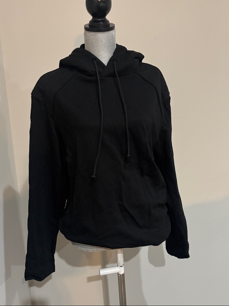 Juun.J Black Cotton Nouvelle Tendance-Print Cotton Hoodie Sweatshirt Size Small